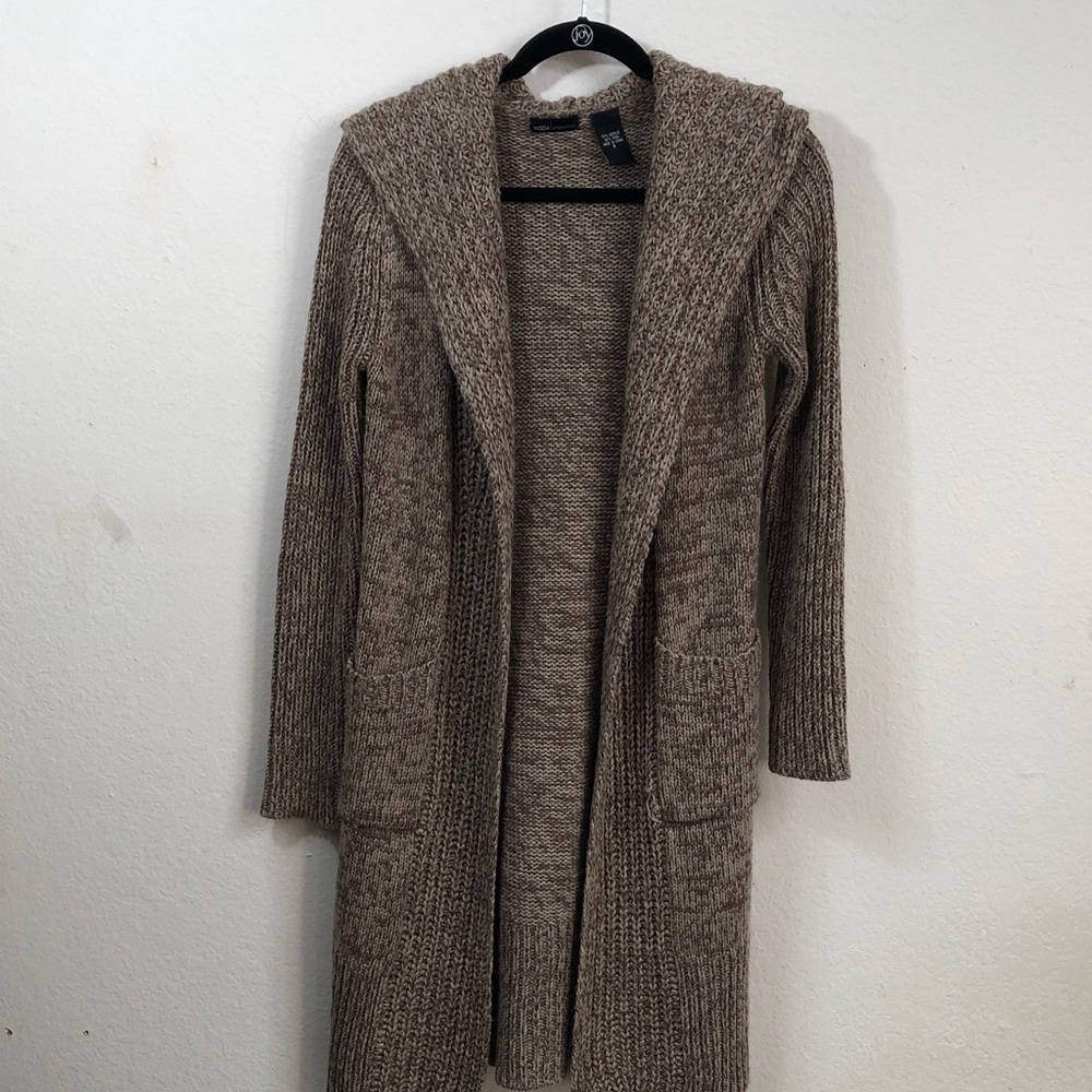 Vintage Victorias Secret Moda International Wool Hooded Knit Sweater Cardigan